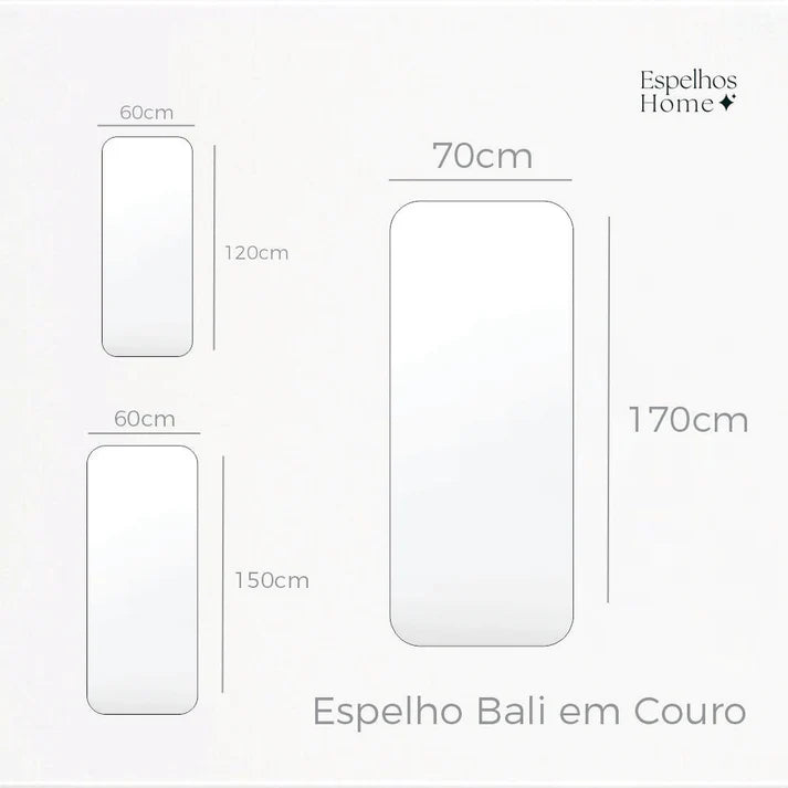 Espelho Bali Extra Grande Couro
