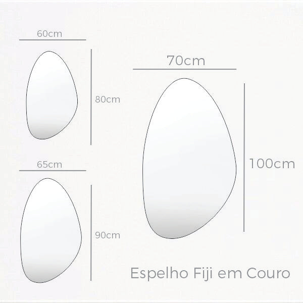Espelho Fiji em Couro