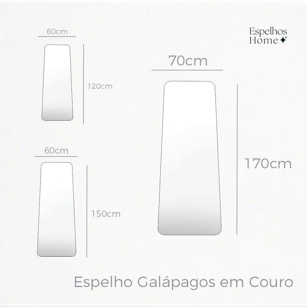 Espelho Galápagos em Couro