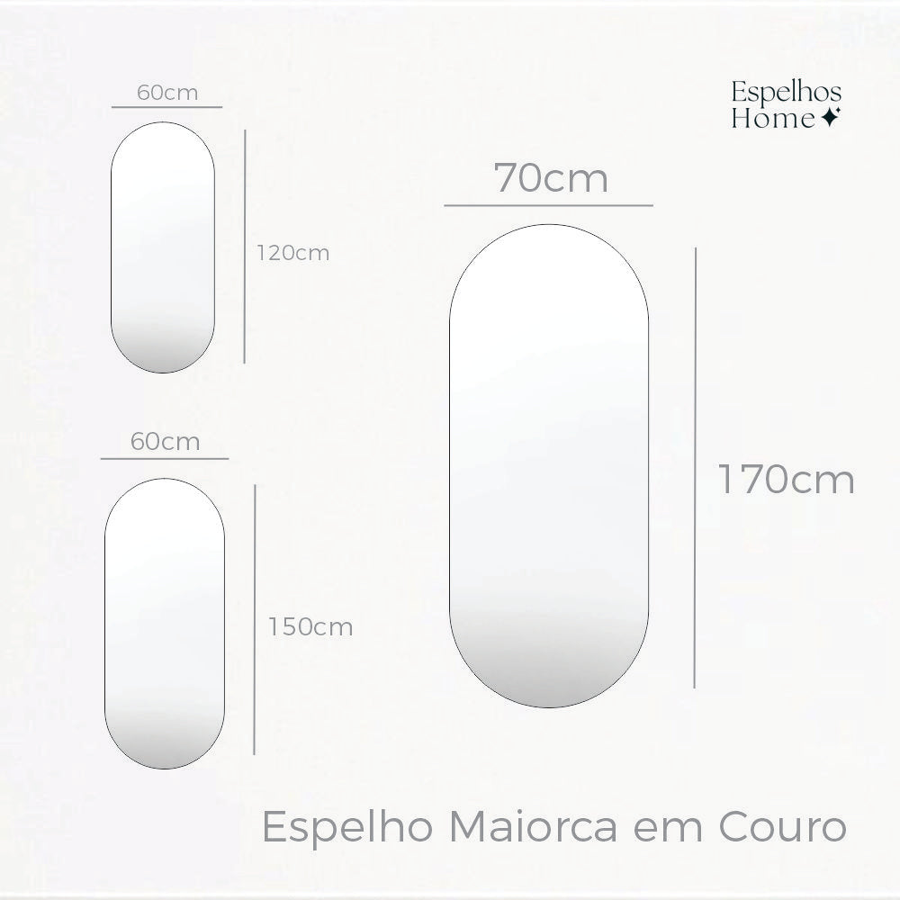 Espelho Maiorca em Couro
