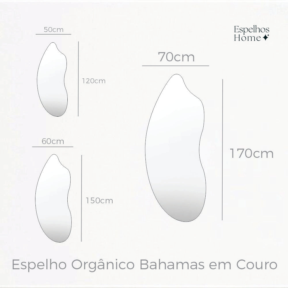 Espelho Orgânico Bahamas em Couro