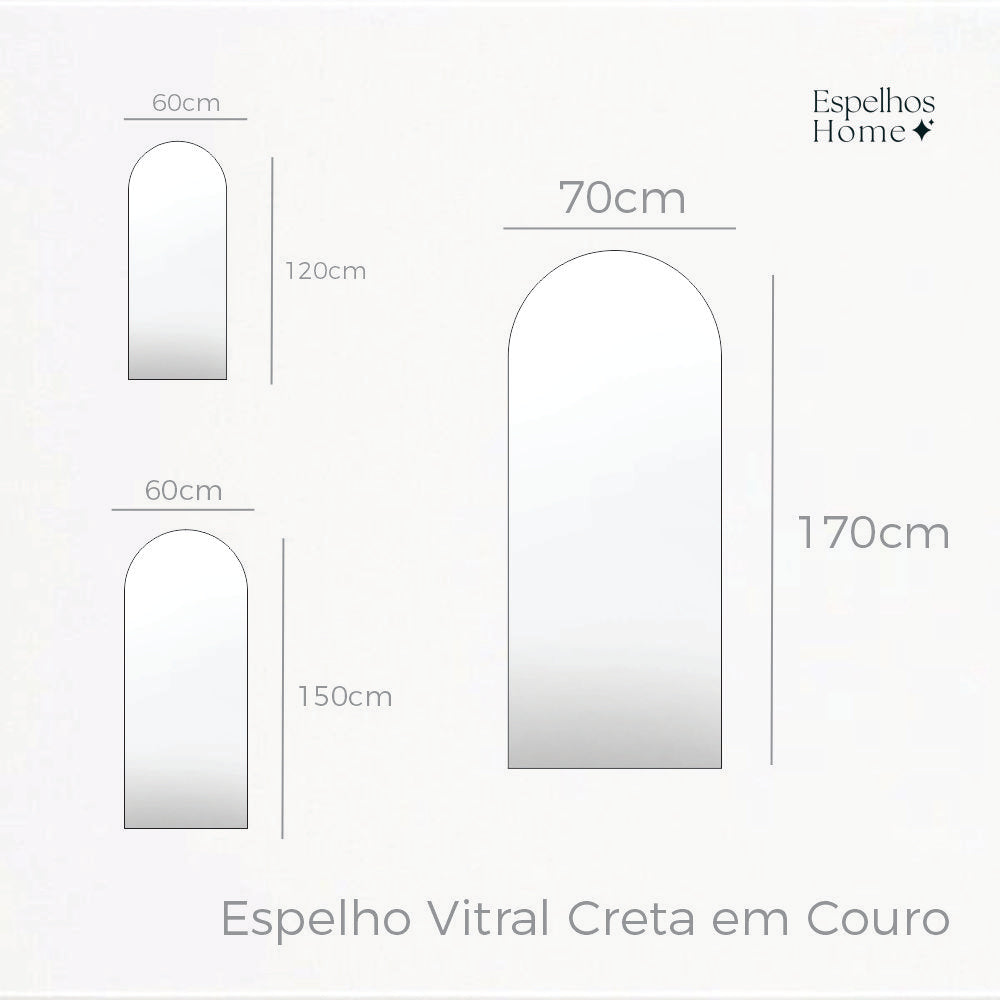 Espelho Vitral Creta em Couro