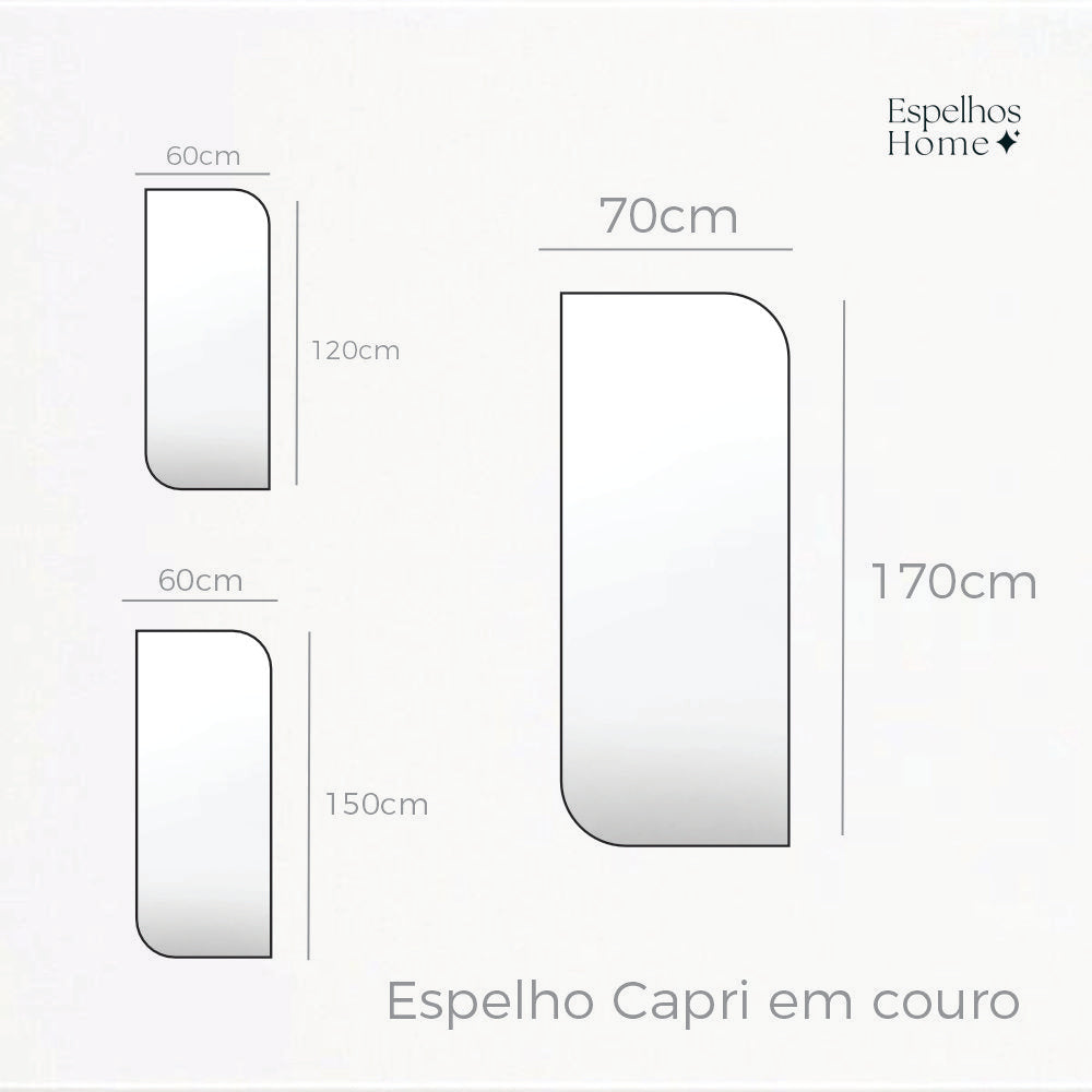 Espelho orgânico Capri em couro