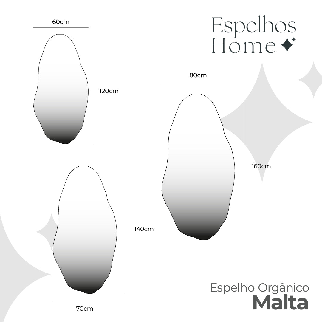 Espelho Orgânico Malta em Couro