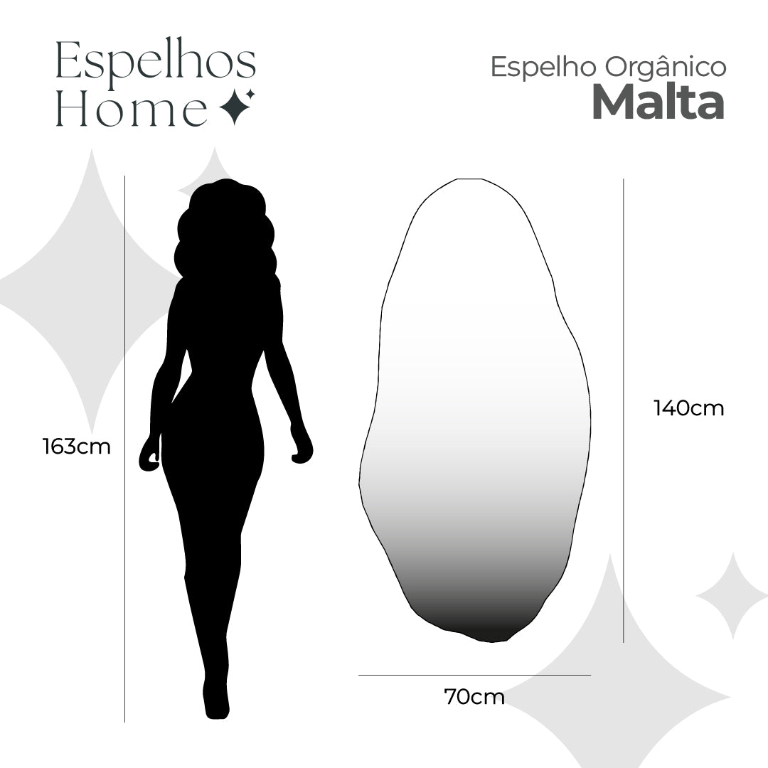 Espelho Orgânico Malta em Couro