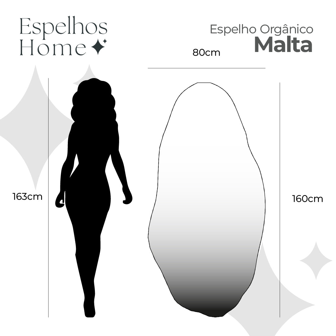 Espelho Orgânico Malta em Couro