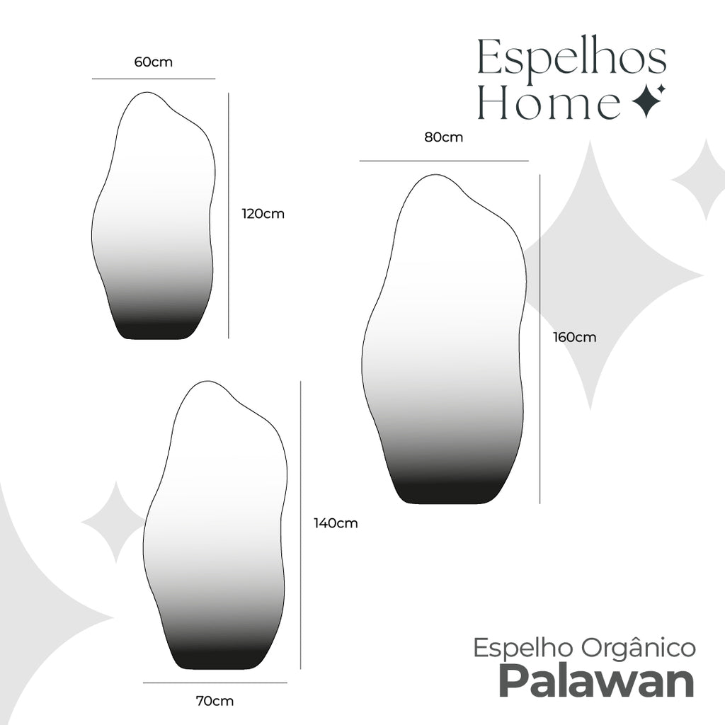 Espelho Orgânico Palawan em Couro