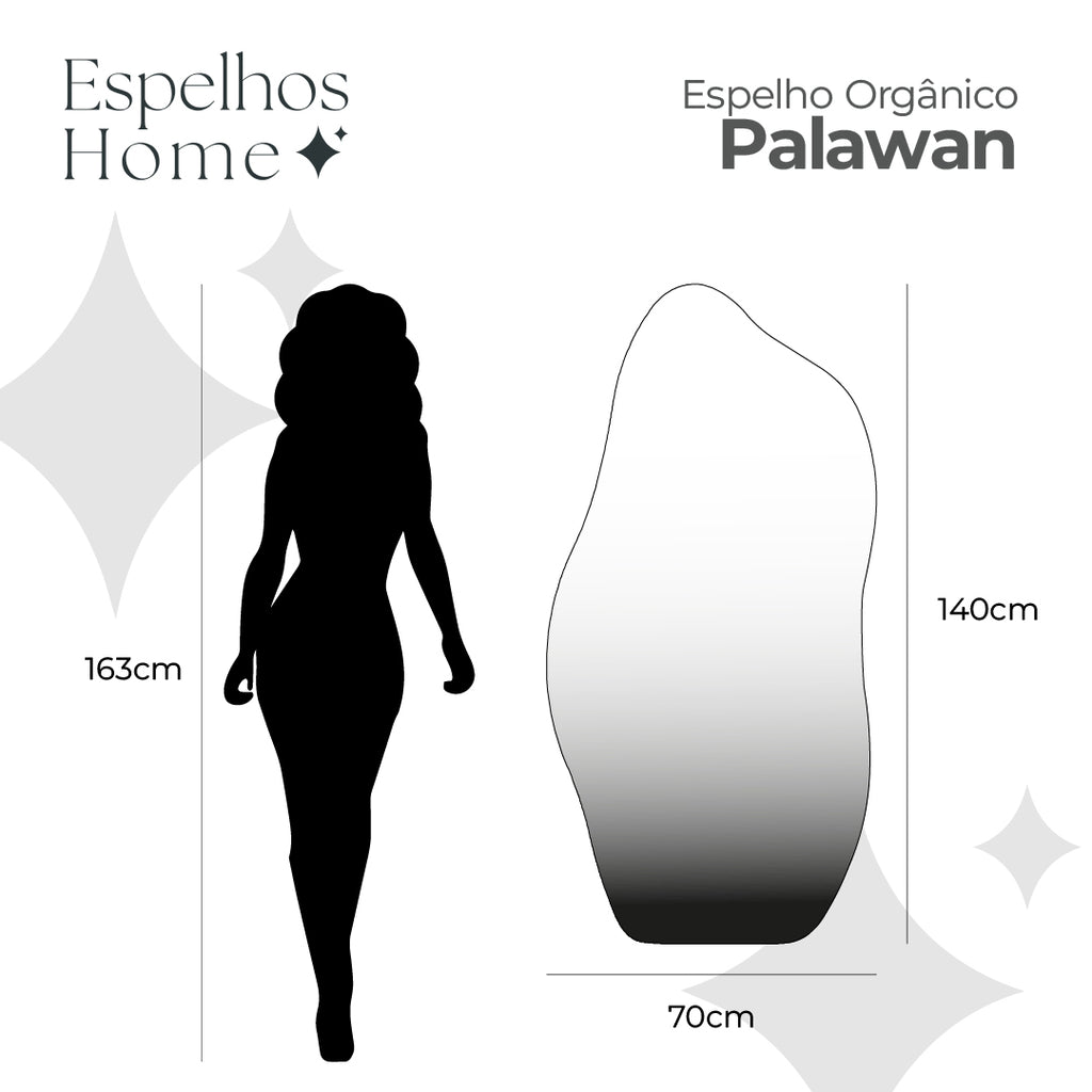 Espelho Orgânico Palawan em Couro