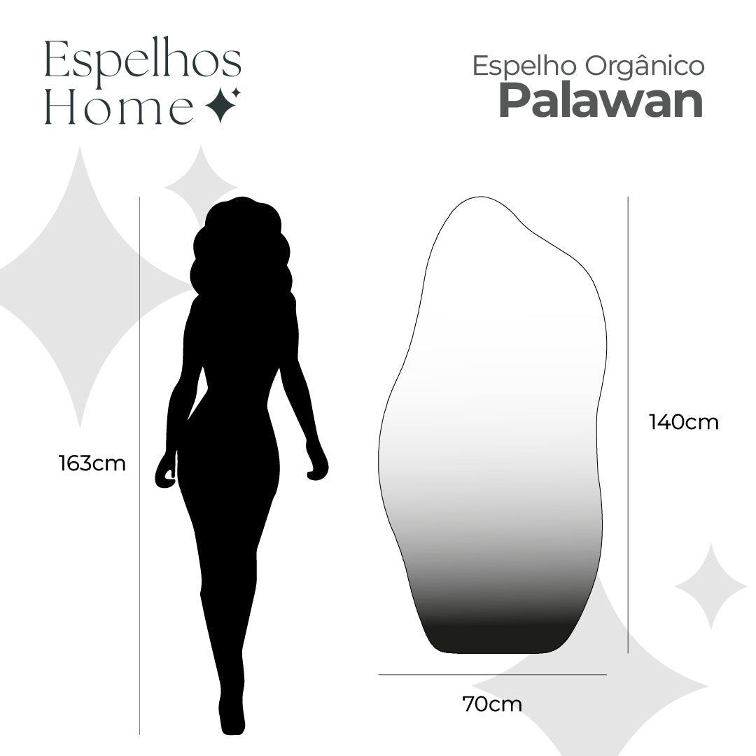 Espelho Orgânico Palawan em Couro