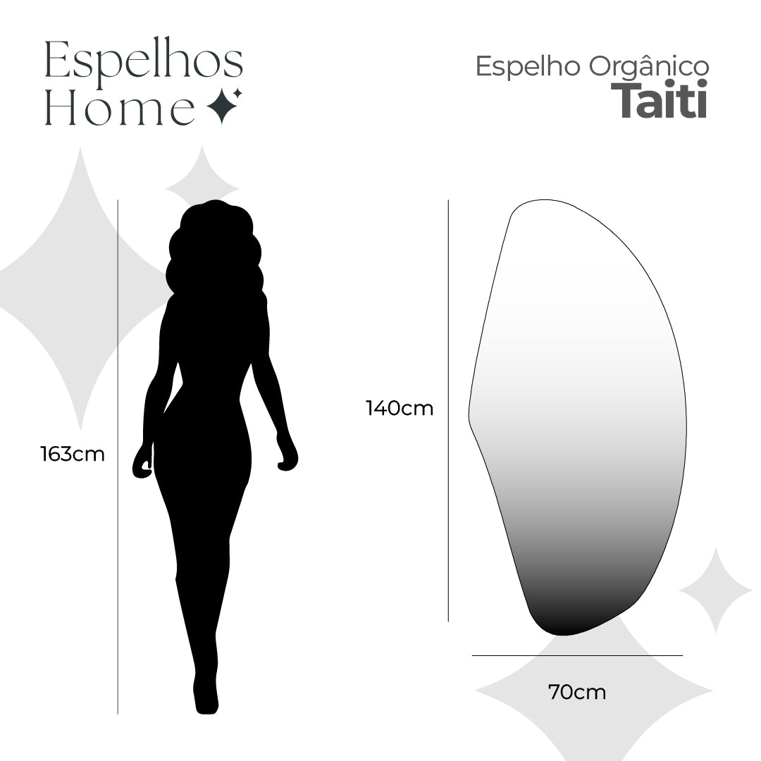 Espelho Orgânico Taiti em Couro