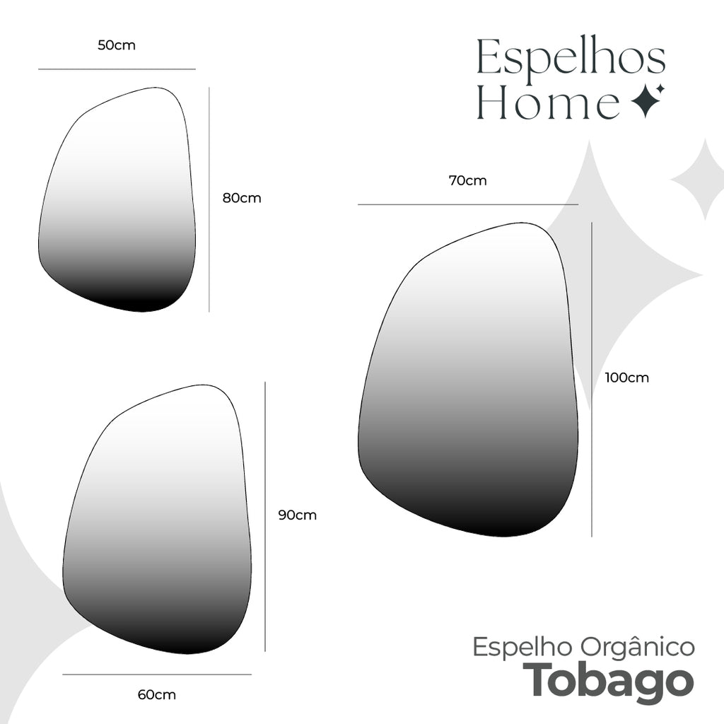 Espelho Orgânico Tobago em Couro