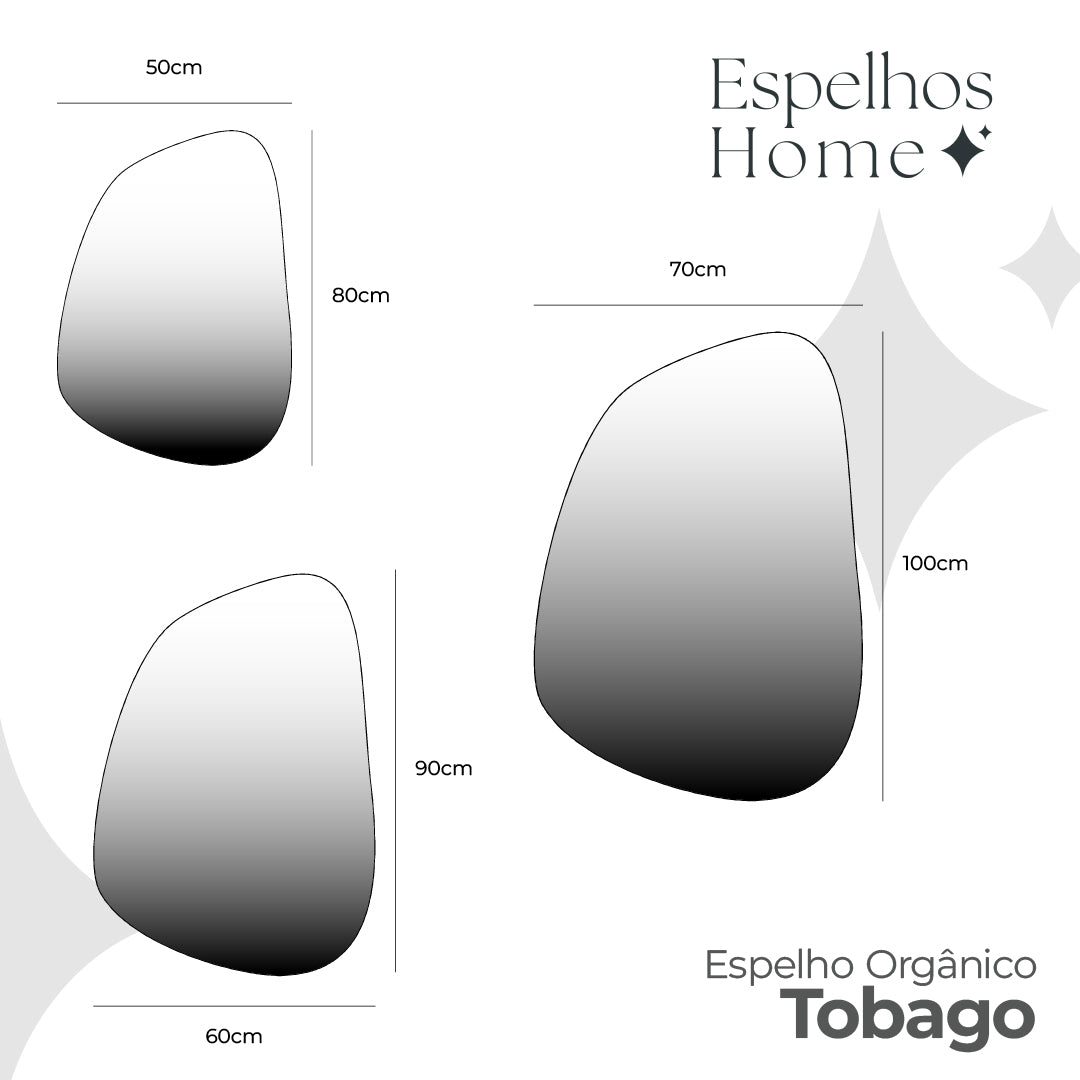 Espelho Orgânico Tobago em Couro