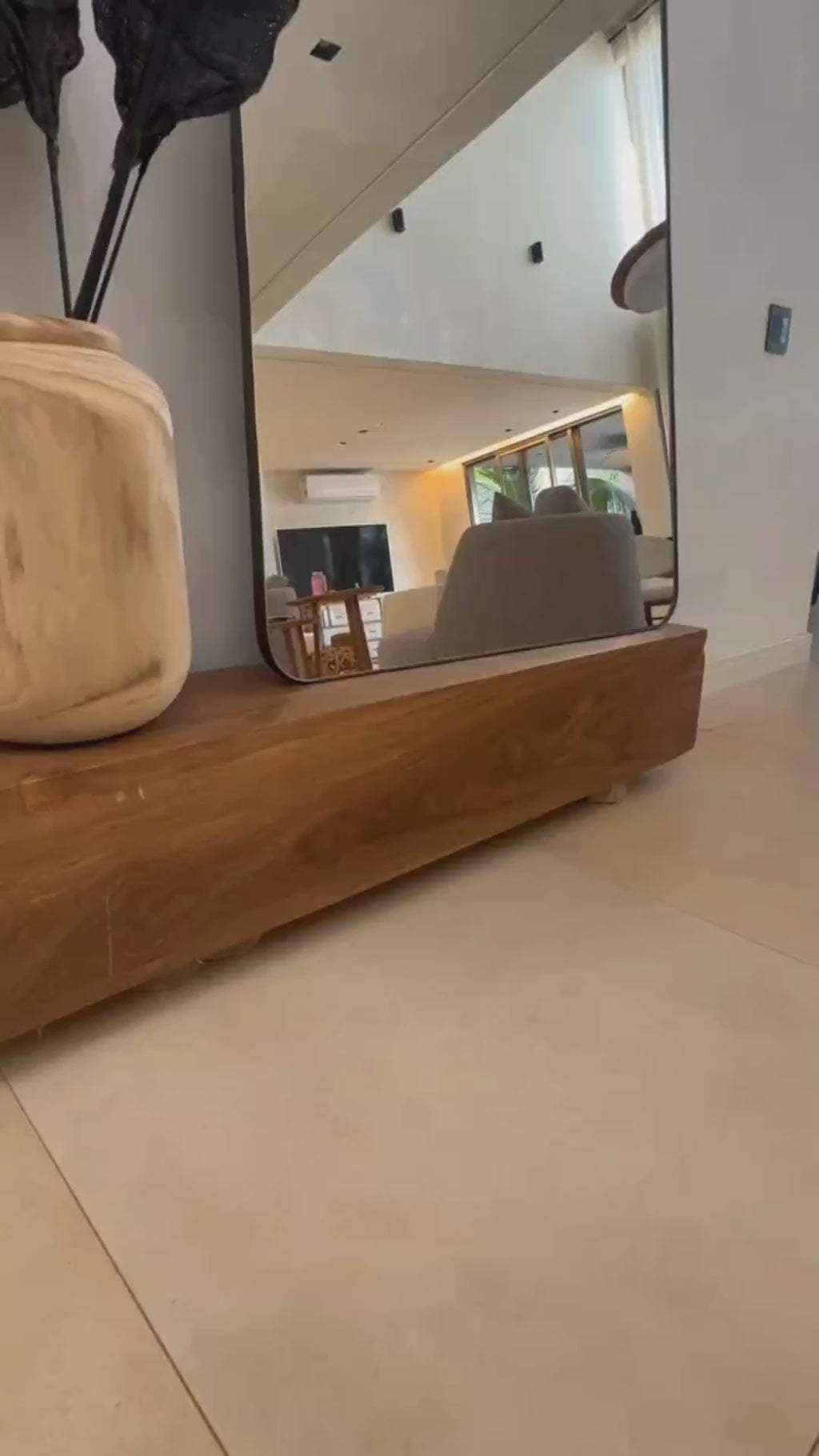 Espelho Bali Extra Grande Couro