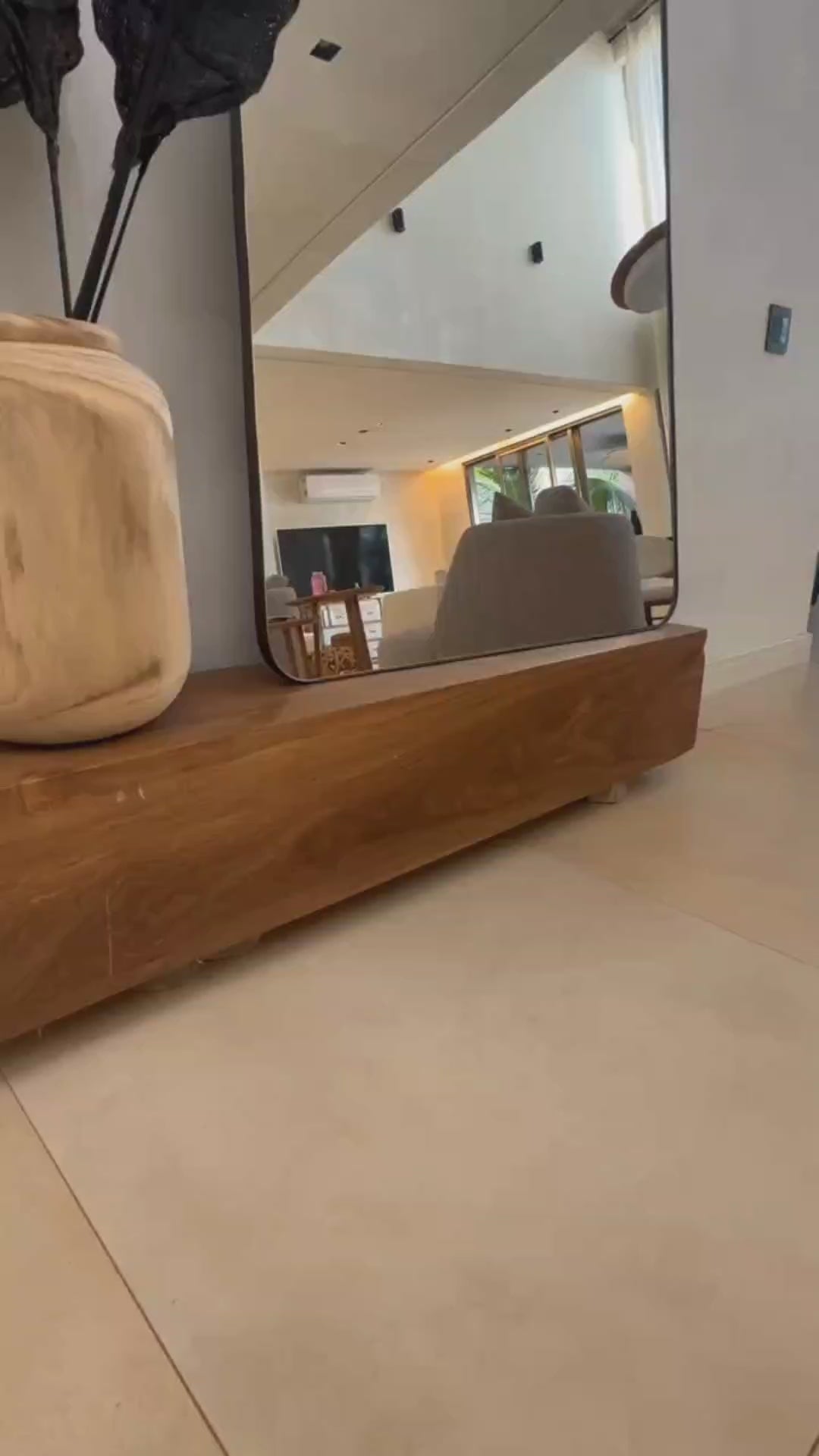 Espelho Bali Extra Grande Couro